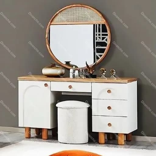 میز آرایش مدرن به همراه پاف و آینه کد DC077