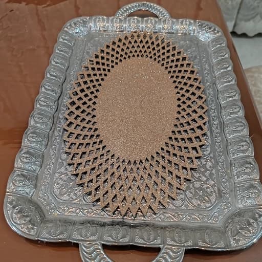 رومیزی توسینی بیضی چرم اکلیلی طرح آفتابگردان 18*30 — تصویر ۸