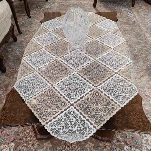 رومیزی گیپوری مربع بزرگ یک متری در سه رنگ — تصویر ۷