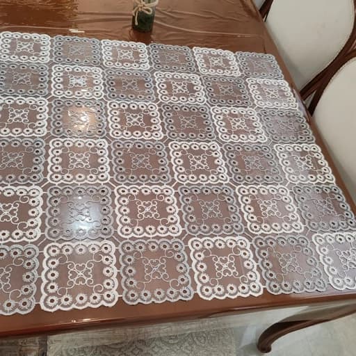 رومیزی گیپوری مربع بزرگ یک متری در سه رنگ — تصویر ۸