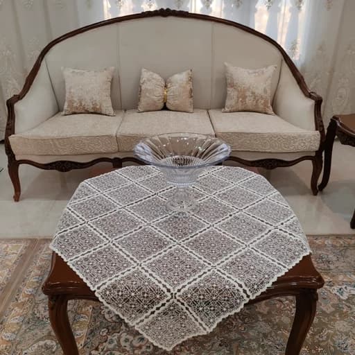 رومیزی گیپوری مربع بزرگ یک متری در سه رنگ — تصویر ۲