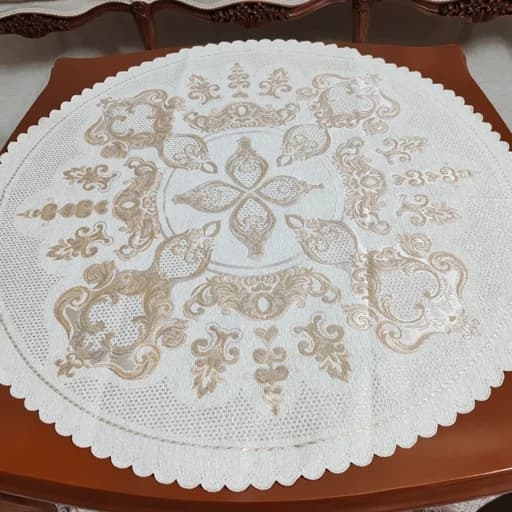 رومیزی گرد مخمل شاین 85 سانتی طرح صحرا