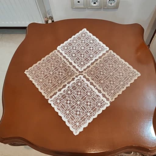 رومیزی مربع حریر گیپور جدید 30 در 30
