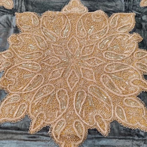 سرویس رومیزی پنج تکه مخمل دابکا سرمه دوزی هندی — تصویر ۶