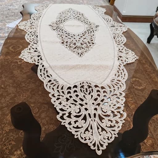 رانر غذاخوری شش و هشت نفره مخمل ملیله دوزی