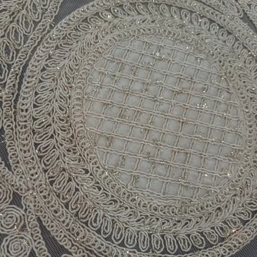 رومیزی بیضی مخمل دانتل ترک سه تکه طرح گندمک — تصویر ۸