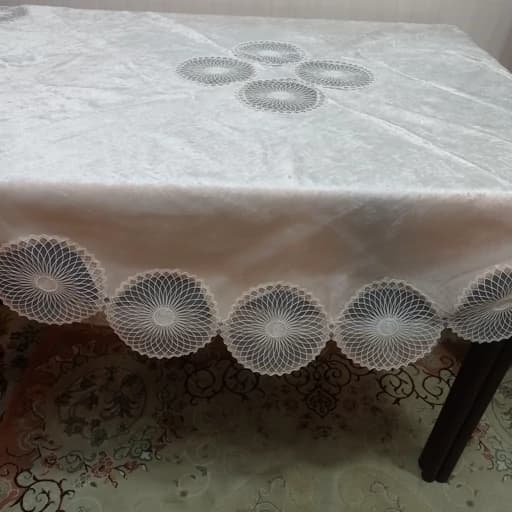 رومیزی گرد غذاخوری مخمل دانتل ترک قطر 150 — تصویر ۲