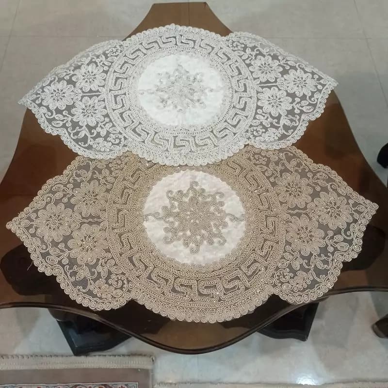 سرویس رومیزی مخمل دانتل 4 تکه ورساچه طرح ترک — تصویر ۲