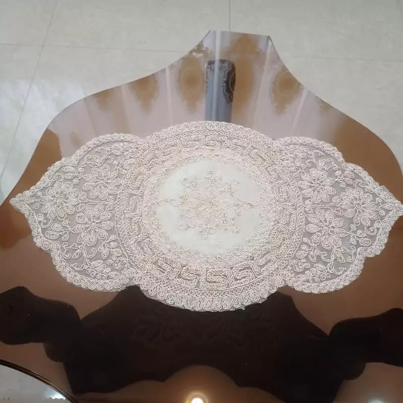 رومیزی مخمل دانتل جدید سه تکه ورساچه ایرانی — تصویر ۳