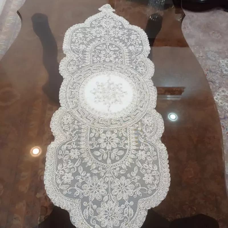 رومیزی مخمل دانتل جدید سه تکه ورساچه ایرانی — تصویر ۲