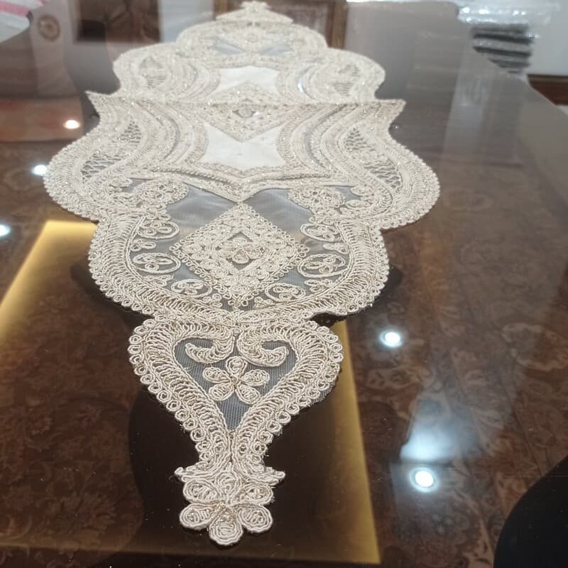 رانر مخمل دانتل 90 سانتی ترک در چند طرح مختلف — تصویر ۷