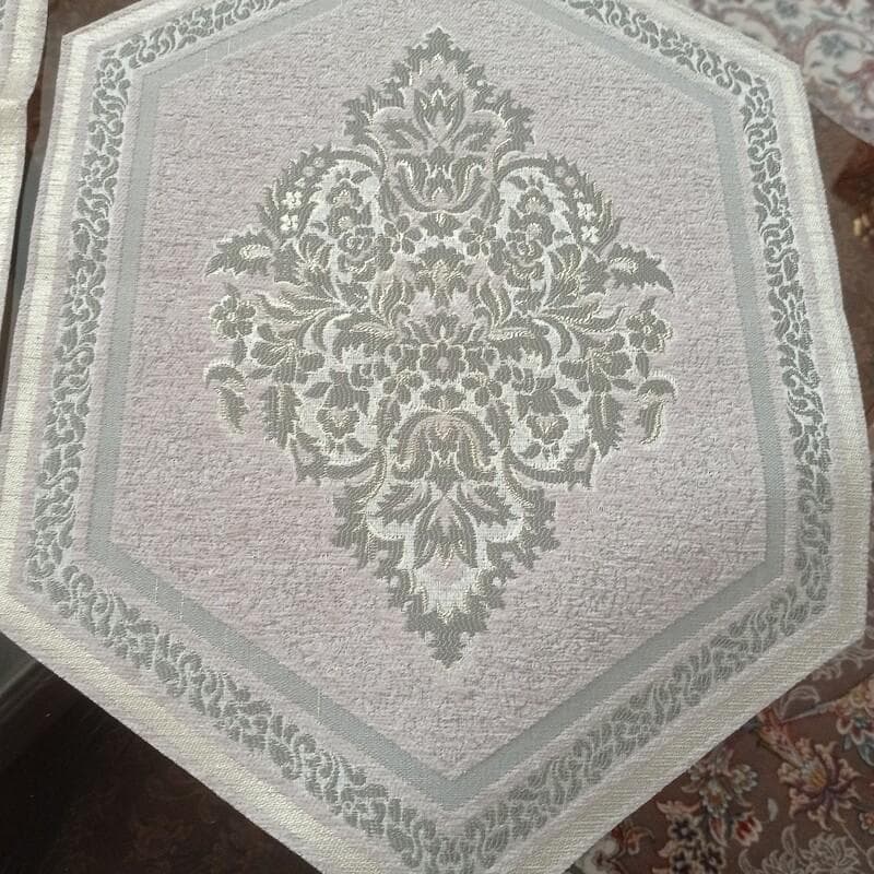 رومیزی عسلی تک مخمل شاین جدید مدل پرواز سایز 35در 50