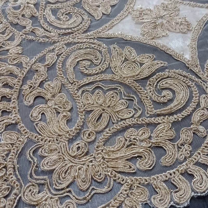 رومیزی عسلی دانتل مخمل مربع و گرد 40 سانتی — تصویر ۵