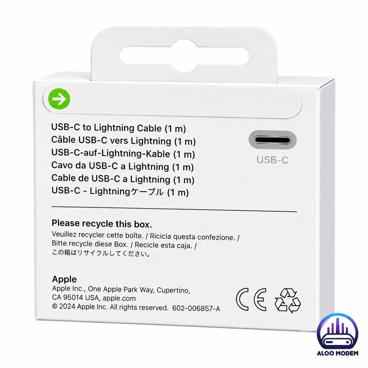 کابل Type-C به Lightning اورجینال اپل 1 متری — تصویر ۲