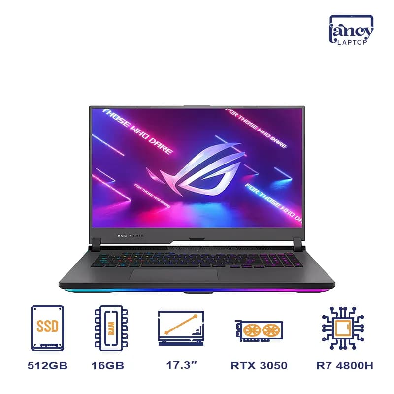 لپ تاپ استوک 17.3 اینچی ایسوس ROG Strix G17 G713IC Ryzen 7 4800H 16GB DDR4 512GB SSD RTX 3050 4GB FHD IPS 144Hz