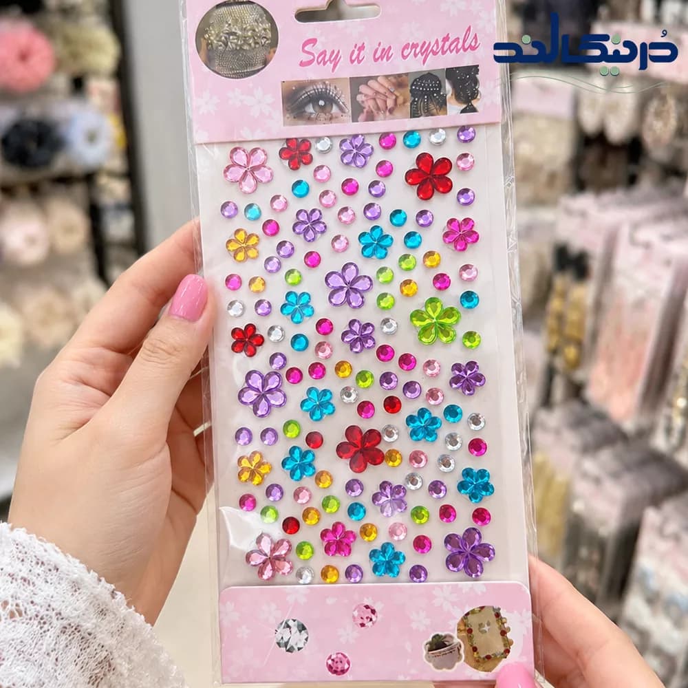 نگین چسبی طرح گل رنگی — تصویر ۲