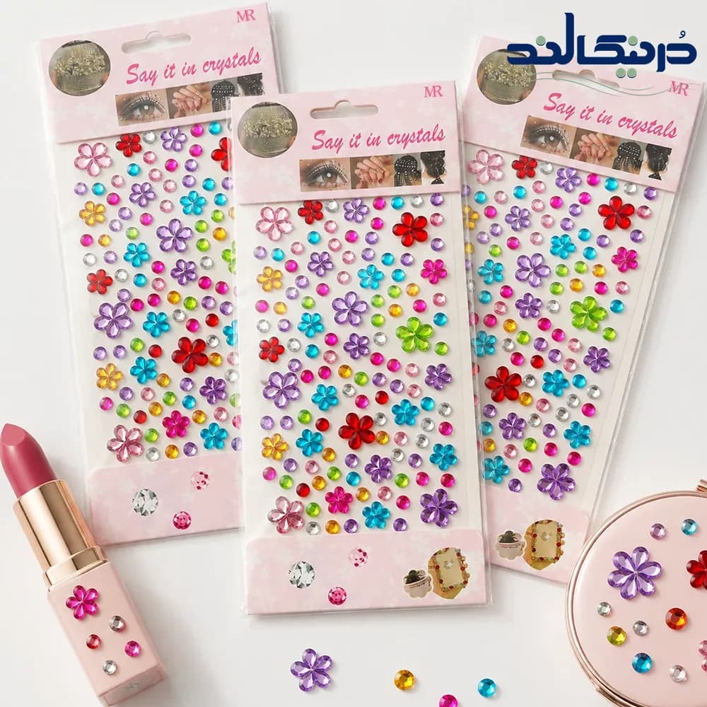 نگین چسبی طرح گل رنگی