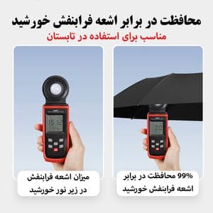 چتر تمام اتومات چراغ قوه دار شاهی — تصویر ۶