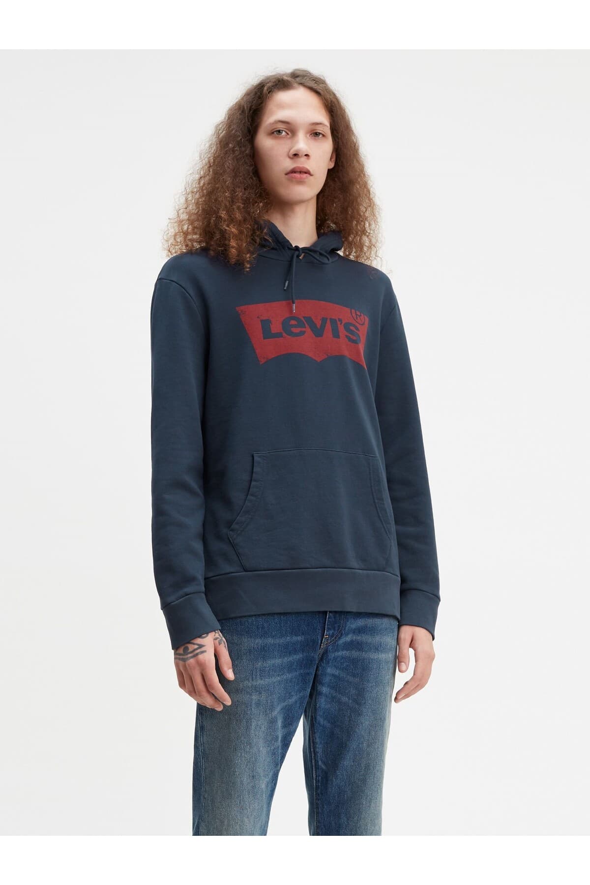 سویشرت لیوایز مردانه پنبه ای آبی اسپرت اسلوگان Regular/رگولار بیسیک اسپرت | Levi’s 19622-0007 TR