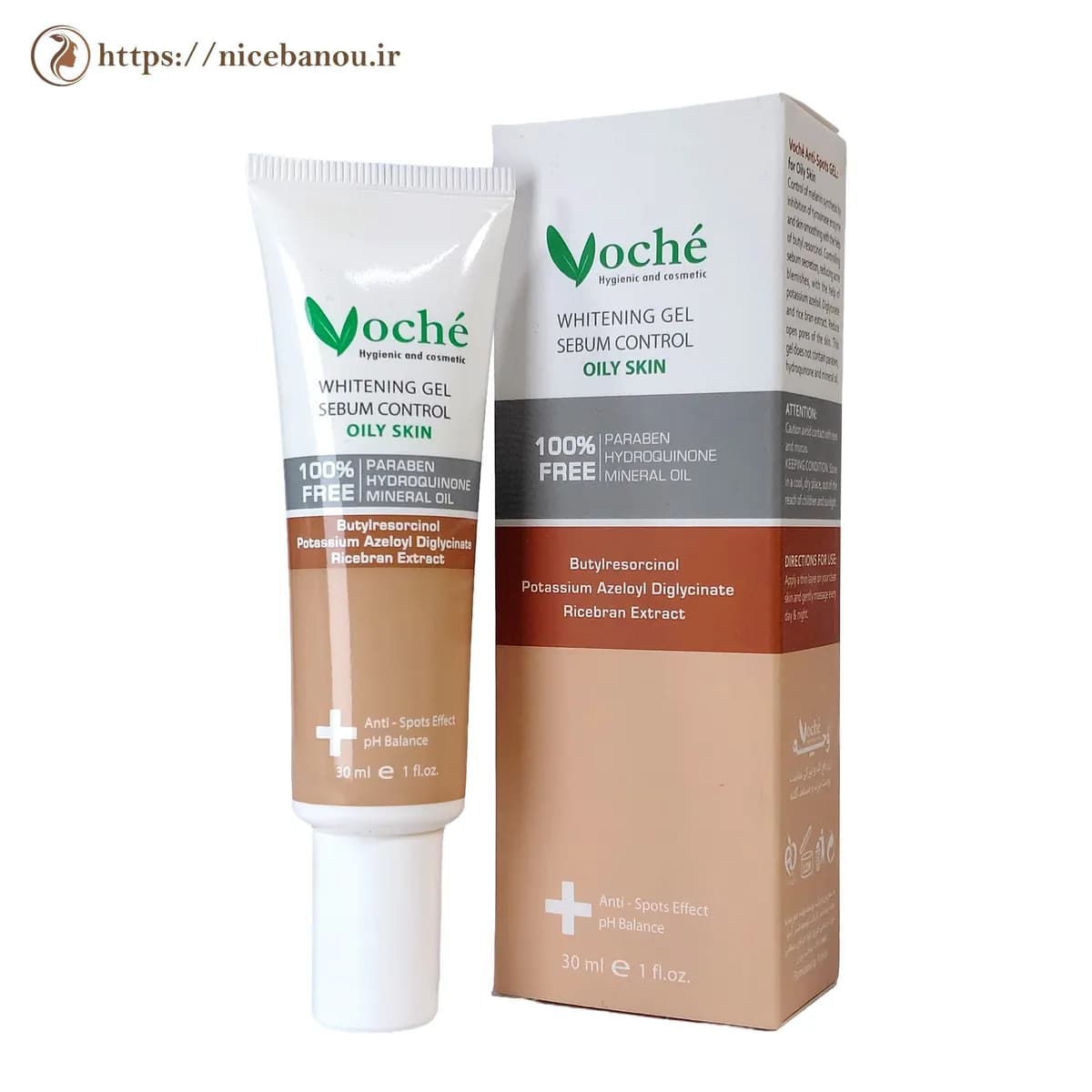 ژل ضد لک و روشن کننده پوست چرب وچه Whitening Gel Sebum Control 30 میلی لیتر