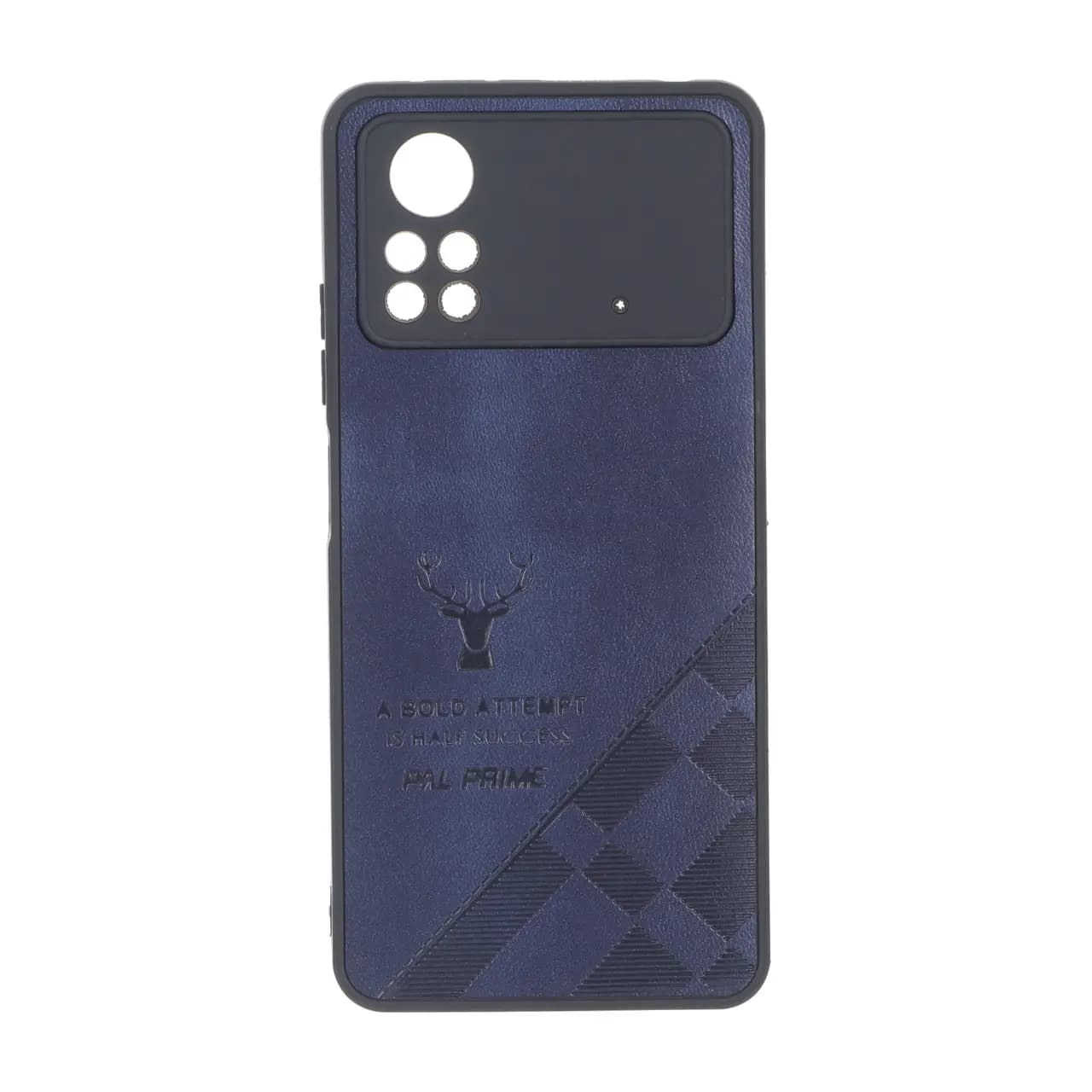 قاب طرح چرم گوزنی Pal Prime مدل Xiaomi Poco X4 Pro – آبی کاربنی