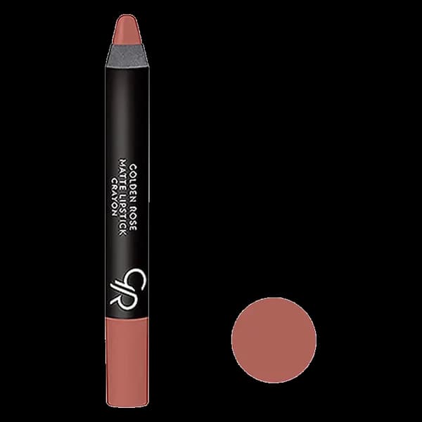 رژ لب مدادی مات گلدن رز مدل Matte Lipstick Crayon شماره 28 Nude