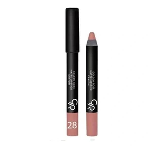 رژ لب مدادی مات گلدن رز مدل Matte Lipstick Crayon شماره 28 Nude — تصویر ۲