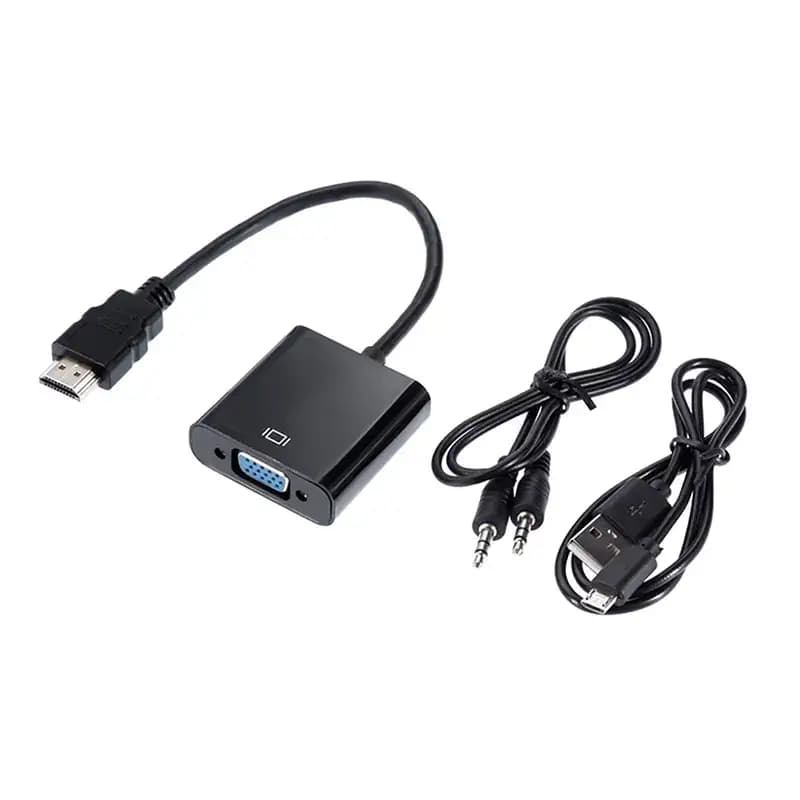 مبدل HDMI به VGA بافو به همراه صدا و آداپتور برق — تصویر ۴