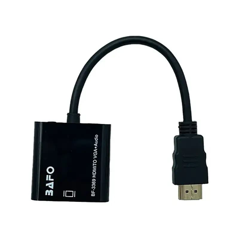 مبدل HDMI به VGA بافو به همراه صدا و آداپتور برق — تصویر ۳