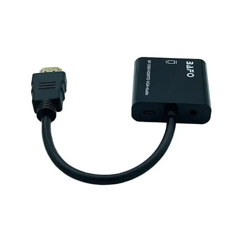 مبدل HDMI به VGA بافو به همراه صدا و آداپتور برق — تصویر ۲