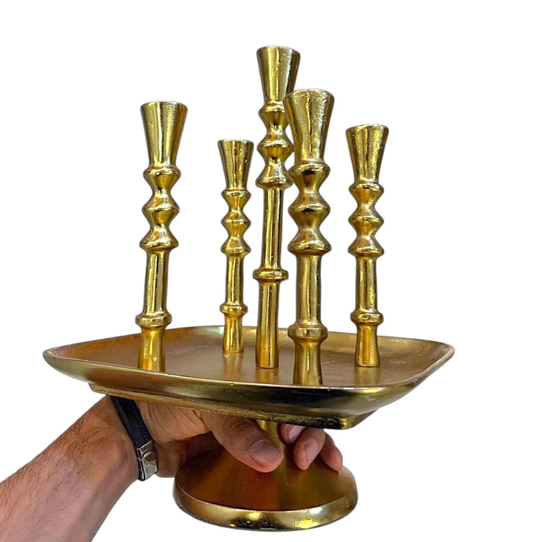 شمعدان 5 شعله سینی مربع