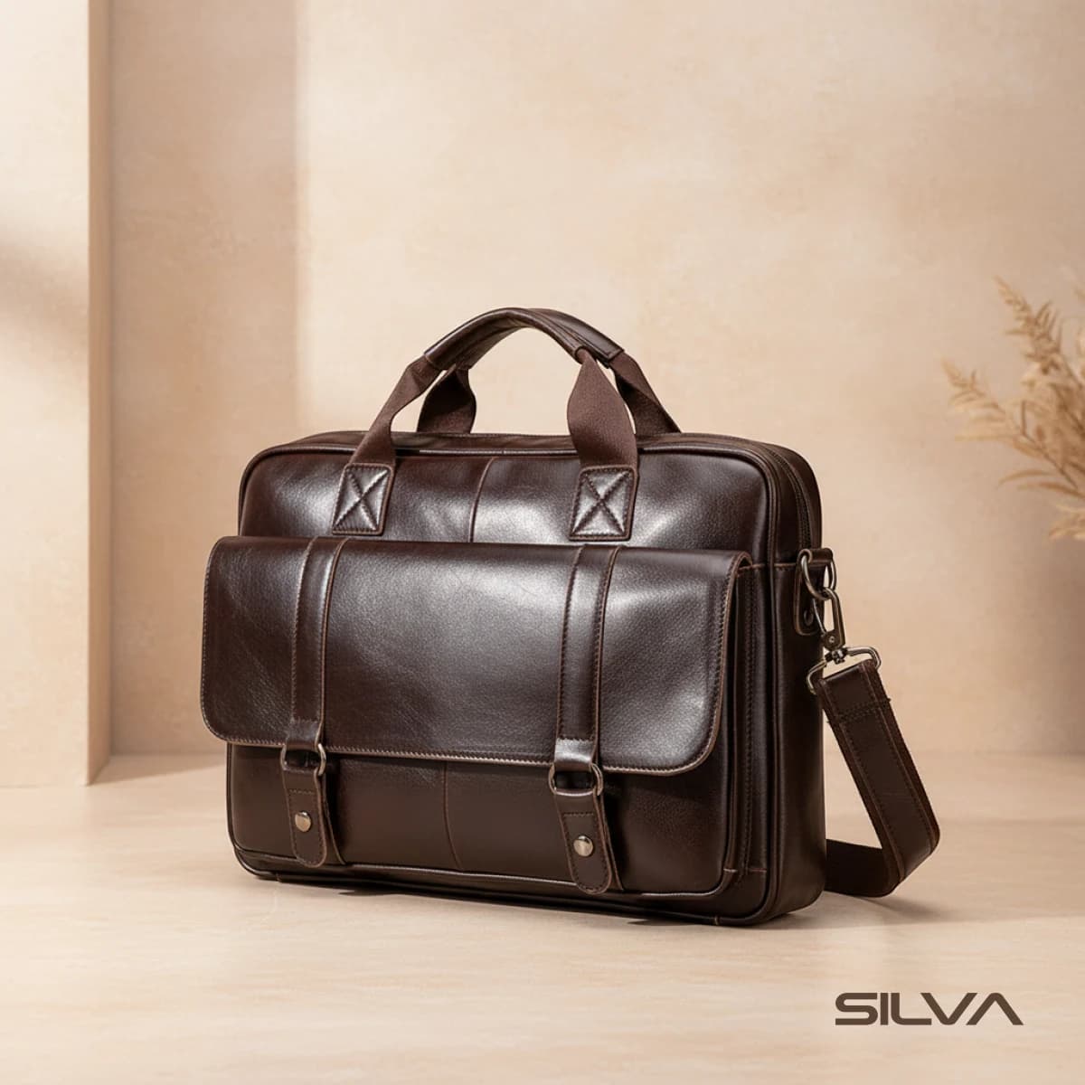 کیف اداری چرم طبیعی مدل Office Bag 23 | سیلوا چرم