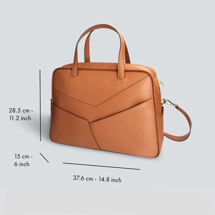 کیف اداری چرم طبیعی مدل Office Bag 07 | سیلوا چرم — تصویر ۸