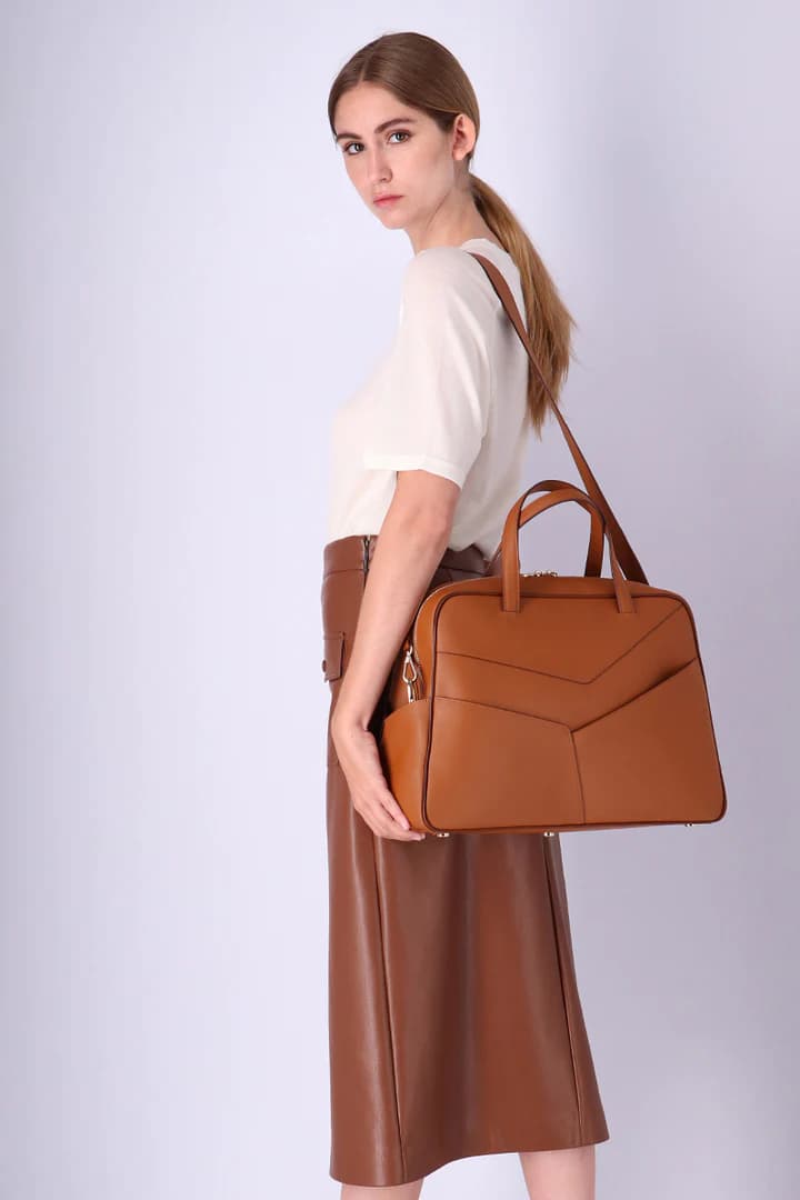 کیف اداری چرم طبیعی مدل Office Bag 07 | سیلوا چرم — تصویر ۳