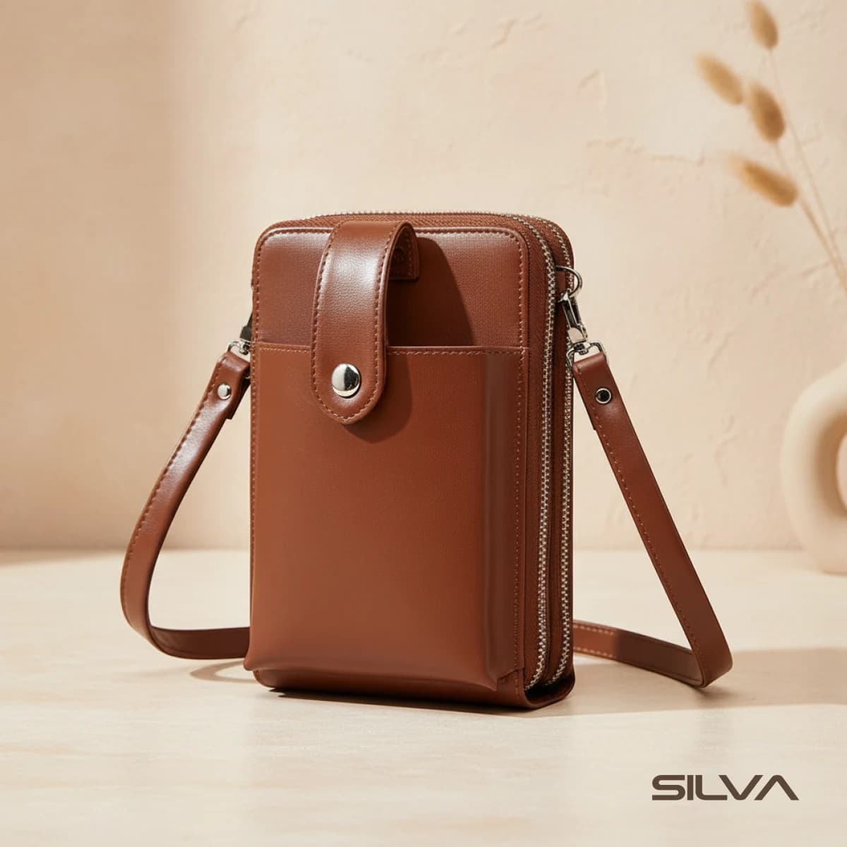 کیف دوشی چرم طبیعی مدل Shoulder Bag 03 | سیلوا چرم
