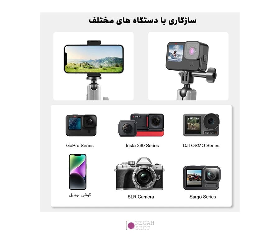 براکت بازویی اتصال تجهیزات به موتورسیکلت Puluz PU867B — تصویر ۵