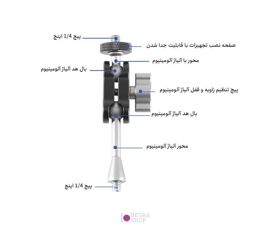 براکت بازویی چند منظوره اتصال تجهیزات Bexin TM-3 — تصویر ۲