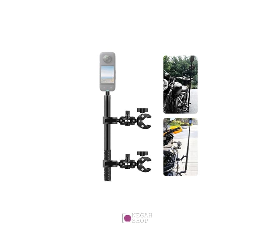 براکت و مونوپاد اتصال اکشن کمرا به موتورسیکلت Puluz PU495B