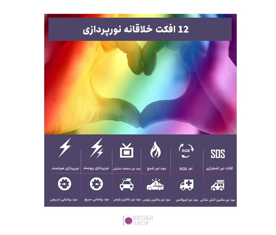 نور RGB مامن Mamen M1SE — تصویر ۴