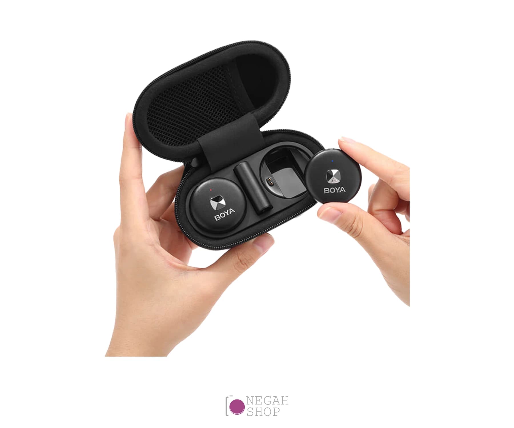 میکروفون بی سیم دو کاناله Boya Omic-U Type C مشکی — تصویر ۸