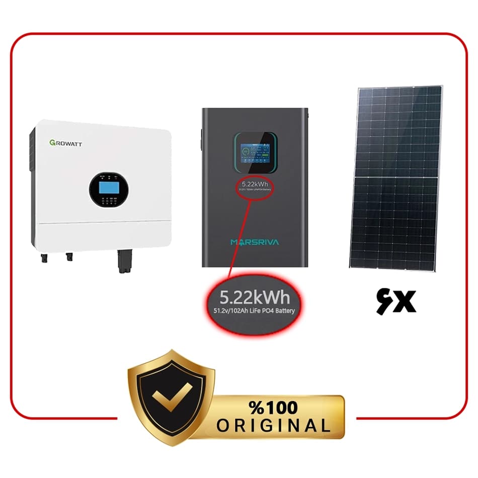پکیج 6 کیلووات برق خورشیدی اقتصادی پلاس