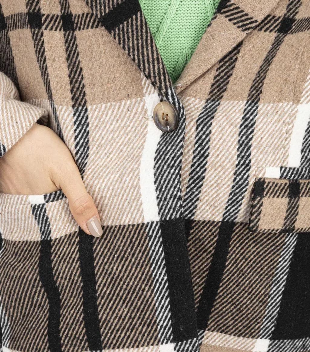 پالتو زنانه فلاویا مدل W1314594CO رنگ قهوه ای — تصویر ۴