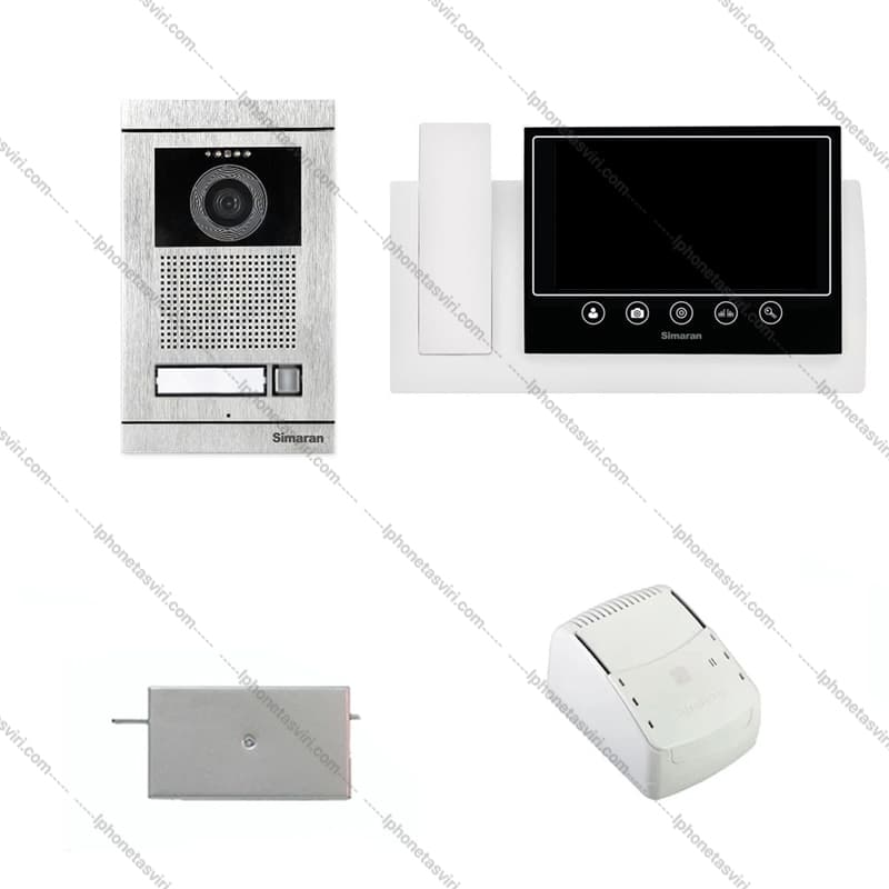 پک آماده نصب آیفون تصویری سیماران تک‌واحدی با مانیتور 72TK