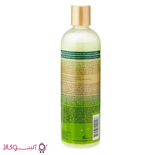 شامپو دوکاره ضد موخوره و آبرسان مو آفریکن پراید مدل Olive Miracle حجم 355 میل — تصویر ۲