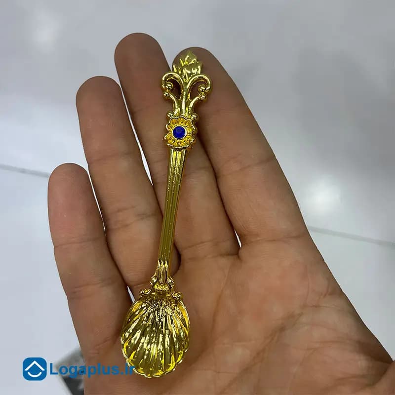 قاشق مرباخوری طلایی طرح گل – 6 عددی — تصویر ۲