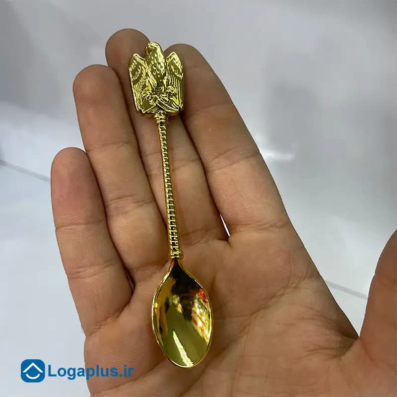 قاشق مرباخوری طلایی طرح عقاب – 6 عددی — تصویر ۲