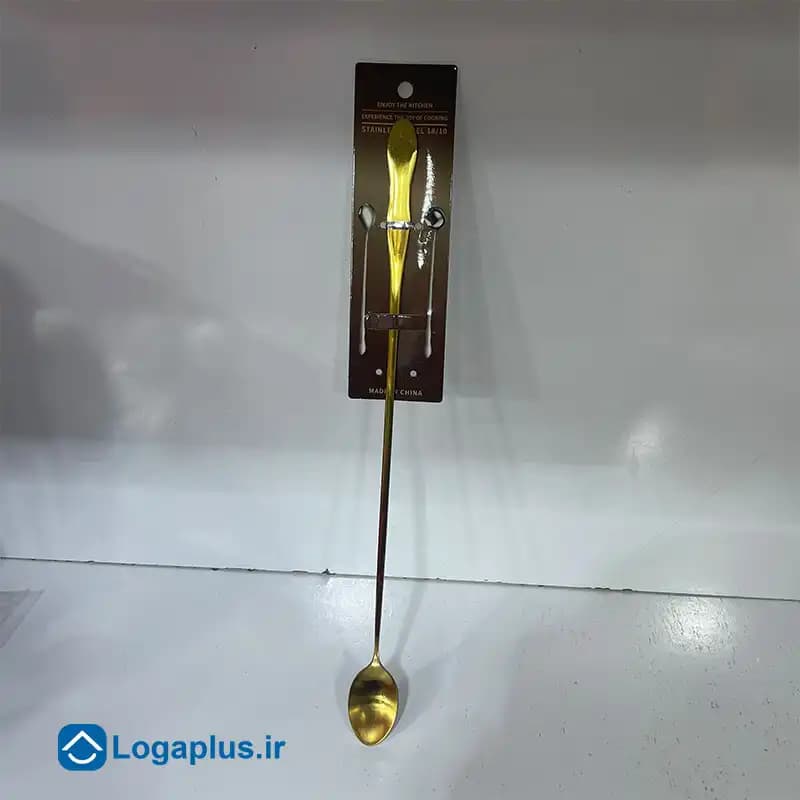 قاشق و همزن پارچ طلایی و سیلور دسته بلند با استیل 18/10 — تصویر ۲