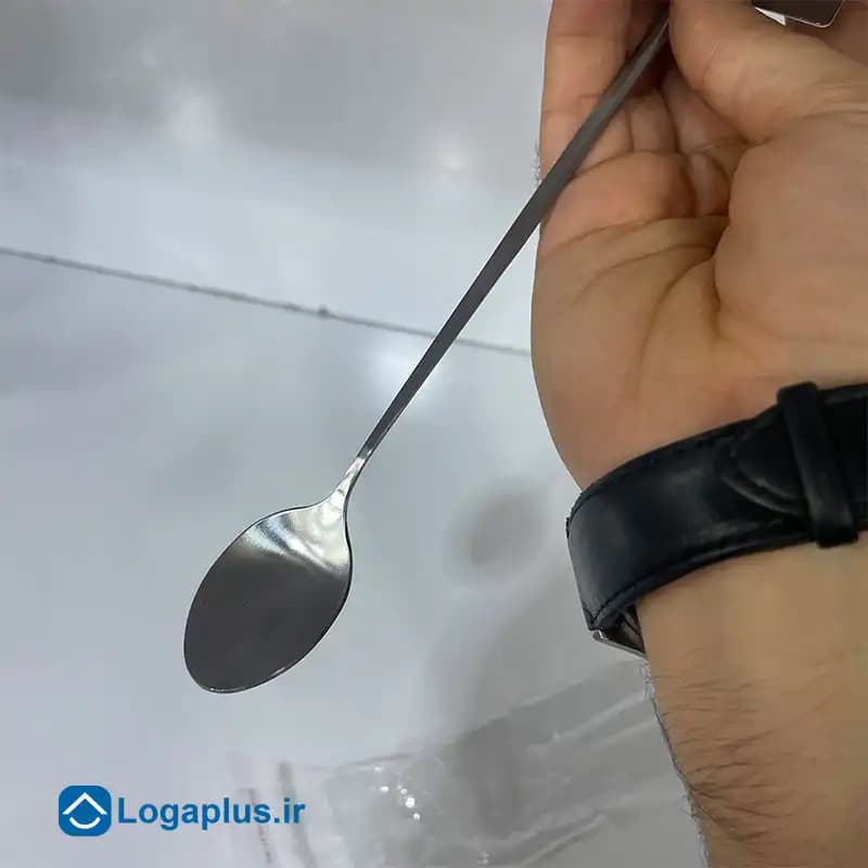 قاشق و همزن پارچ طلایی و سیلور دسته بلند با استیل 18/10 — تصویر ۴