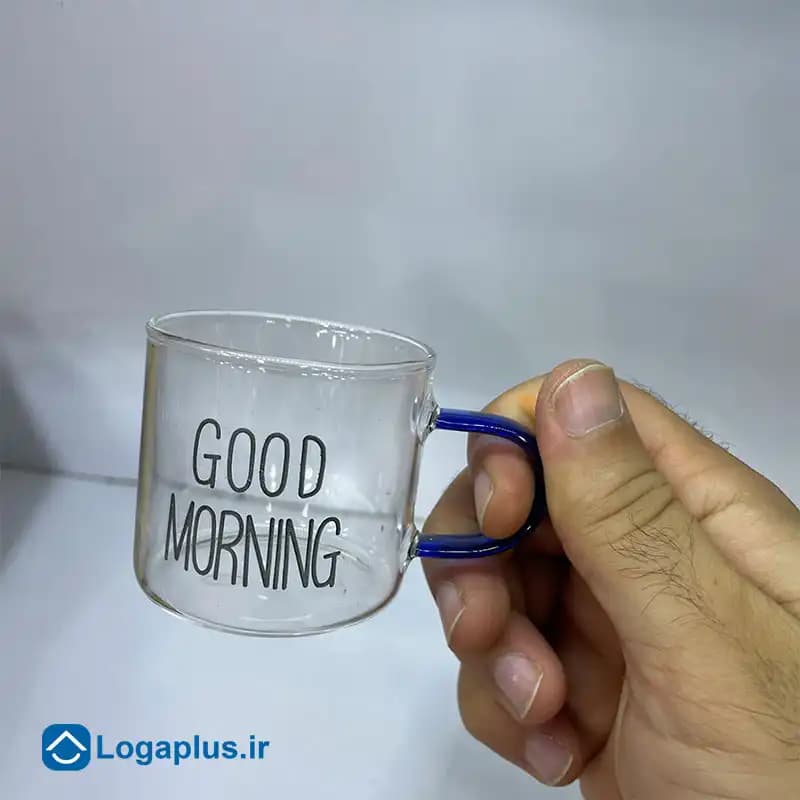 ست 6 عددی لیوان پیرکس Good Morning دسته آبی — تصویر ۲