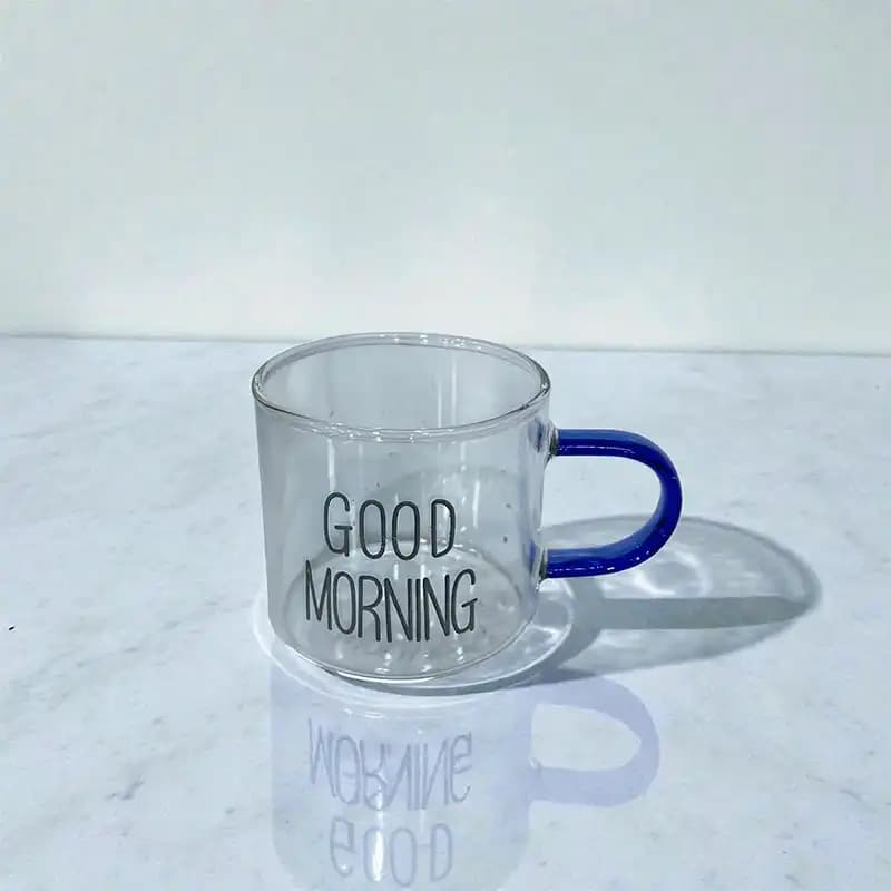 ست 6 عددی لیوان پیرکس Good Morning دسته آبی